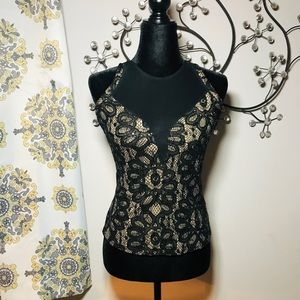 SOLD ON MERCARI |  Beige Sheer Mesh Sequin Top